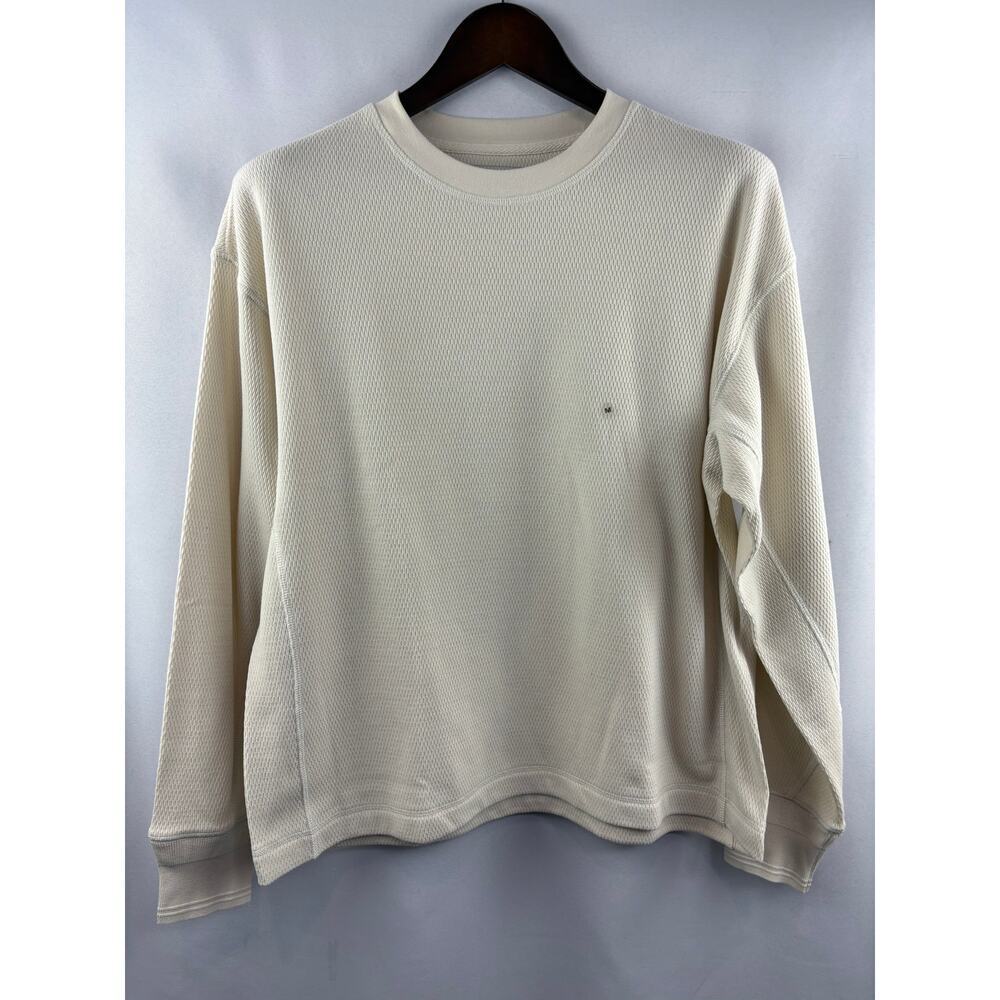 Men’s American Eagle Medium Cream Long Sleeve Waffle Shirt